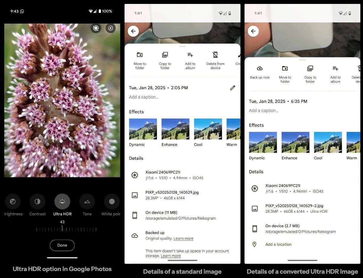 Google Photos HDR